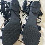 Joie  Fynn Lace Up Braided Suede Leather Sandal 40 9 9.5 Black Photo 4