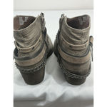 SO Womans  Western Red Bud Stone Size 8 M Taupe Straps Studs Chelsea Boots Photo 4