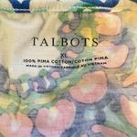 Talbots Size XL Paisley Floral Blouse Shirt Top Summer Blue Beach Pop Soft White Photo 4