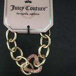 Juicy Couture New  Gold Chain Pink Pave Heart Bclt Photo 0
