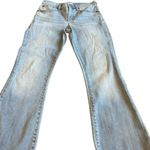 Madewell Cai Demi-Boot Cut Jeans Pants Light Wash High Low Raw Hem Size 26 Women Photo 4