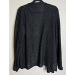 Anne Klein  Womens XL Black Sequin Open Front Cardigan Knit‎ Waterfall Going Out Photo 1