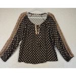 Soft Surroundings Soft Surroundings Brown Boho Embroidered Embellished Jolene Blouse Size Small Photo 1