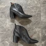 Marc Fisher Black Leather Zip Up Boots With Heel Booties Size 8 Photo 1