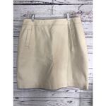 American Vintage Y2K Margaret Godfrey leather ivory skirt size 14 Photo 3