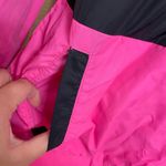 PINK - Victoria's Secret PINK Neon Hot Pink Black Windbreaker Sherpa Hooded Jacket XS/S Photo 6