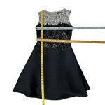 Tadashi Shoji Dress Lace Overlay Bodice Solid Pintuck Skirt Fit & Flare Size 10 Photo 5