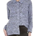 Johnny Was CALME Double Pocket Shacket Button Down Shirt Blue Size Medium New Photo 0