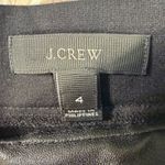 J.Crew  Leather Front Panel Ponte Pants Women's 4 Black Ankle Zip Pockets Photo 5