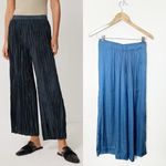 Jigsaw Blue Pleated Crinkle Satin Pull On Trousers Womens Pants Size 4 Photo 1