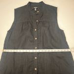 Banana Republic  Black 100% Linen KneeLength Button Front Sleeveless Dress M Tall Photo 9