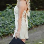Boutique Cream Satin Dress Tan Size M Photo 1