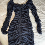 Windsor Elegant Black Ruched Long Sleeve Dress Photo 0