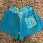 Free People  Summertime Blues Knit Shorts in Color: Blue Butterfly Combo Photo 4