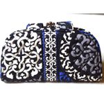 Vera Bradley  Kiss & Snap Canterberry Cobolt Blue Multi Section Clutch Purse Photo 1