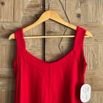 NWT Womens Midi Dress Sz Small Red Shark Bite Hem Bohochic Photo 1