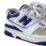 New Balance  550 Women's White Purple Lace Up Low Top Athletic Sneakers Shoes 7 Photo 4