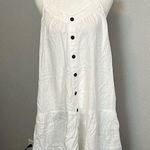 JCrew Factory Linen Blend Button Front Mini Dress White Size 00 Photo 0