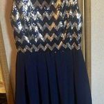 B Darlin Junior  Navy and Silver Sequin Dress 5/6 Photo 0