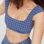 Aerie NWT Offline Houndstooth Sport Bra In Blue Size L Photo 0