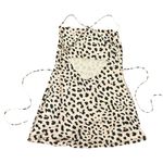 Princess Polly Leopard Cream Black Mini Dress Satin Open Back US Size 12 Photo 4