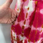 Anthropologie Fresno Ikat Strapless Dress Womens 4 Pink White Tie Dye Pink Photo 3