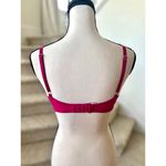Victoria's Secret Hot Pink Metallic Silver Floral Lace Bra 34D Photo 3