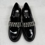 GB Gianni Bini  Loafers Platform Lug Sole Rhinestone Embellished Black Shoes 7.5M Photo 2