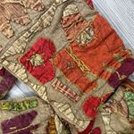 Sacred Threads  fall tone cotton sweater cardigan jacket with elephants quilted L Photo 3