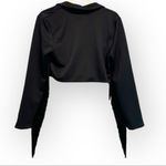 ASOS DESIGN Jersey Tux Crop Suit Blazer with Fringe Detail - Black - Size 6 -EUC Photo 4