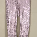 Fabletics Pure Luxe Women’s Foil Floral Print Pink Atheltic Gym Workout Leggings Photo 0