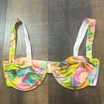 Apres June Celine Ruched Underwire Watercolor Bikini Top Size Large Pink Photo 2