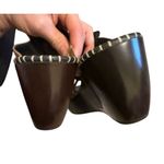 Donald J. Pline Vachetta Heel Wedge Sandal Tan Black Leather Slides Open Toe Wom Size 8 Photo 11