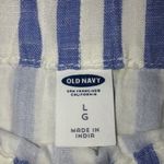 Old Navy  Women’s Off the Shoulder Blue White Stripes 7/8 Sleeve Tunic Dress Photo 6