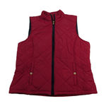 Ralph Lauren Lauren Womens Quilted Vest Red Full Zip Mock Neck Puffer XL Photo 0