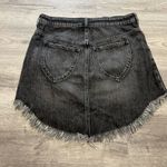 Free People  Bailey Denim Asymmetrical Fringe Hem Skirt Size 31 Photo 3