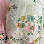 VINTAGE Pink Swiss Dots Floral Prairie Dress Size undefined Photo 6