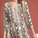 Anthropologie Maeve by  Juno Snake Print Dress‎ in Brown Size Extra Small Photo 3