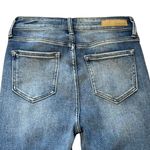 Cello High Rise Skinny Distressed Jeans Medium Wash Stretch Denim Raw Hem EUC 9 Photo 4