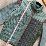 KOOS couture van den akker wearable art lagenlook blouse‎ button down crinkle Photo 2