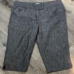 Cato  Gray Chambray Capri Pants With Textured Weave, Clasp Front, Pockets, 20W Photo 0