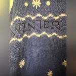 Quacker Factory Blue Knit Holiday Christmas Snowman Cardigan Size XL Photo 5