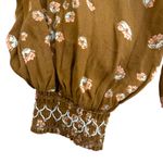 Free People  Flowers in Her Hair Smocked Long Sleeve Tunic Boho Mini Dress XS Photo 6