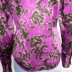 Linda Allard Ellen tracy silk floral print purple shirt, size Petite 2 Photo 10