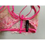 For Love & Lemons  Pink Orange Floral Lace Bows Garter Belt Lingerie Size S 🍋✨ Photo 6