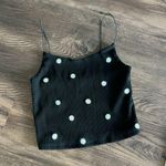 Ribbed black Dailey embroidered cropped tank top Photo 0