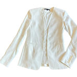 Theory  Open-Front Blazer White Long Sleeve Pockets Classic Size 00 Women's Photo 0