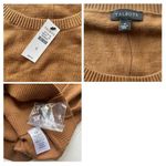 Talbots Side Button Sweater Crew Neck Sweater Chestnut Brown Size Small NWT Photo 6
