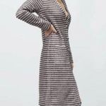 ZARA Pink & Black Tweed Long Button Cardigan Dress Size Small Photo 0