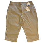 st. john's bay NWT ~ Secretly Slender Biscotti Tan Mid Rise Capri Pants ~ Size 12P Photo 3